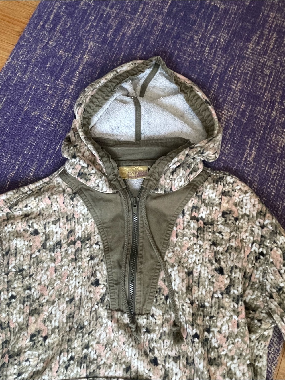 princess vera wang olive green hooded zip jacket
